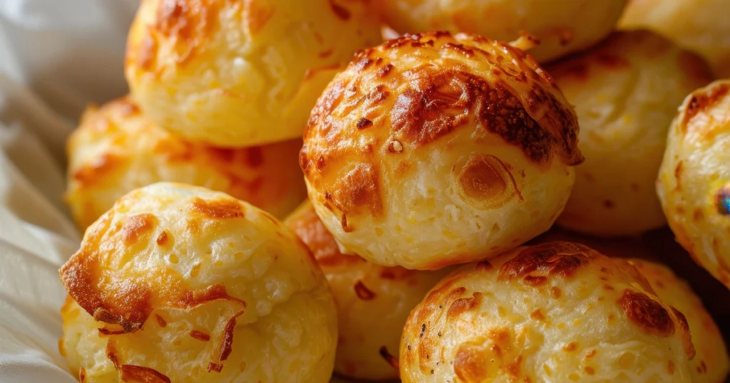 A close-up of several golden-brown Pillsbury Biscuit Garlic Butter Cheese Bombs.