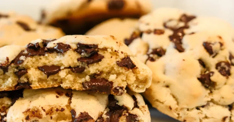 Delicious freshly baked Chocolate Chip Scones, golden brown with melty chocolate chips, served on a plate.