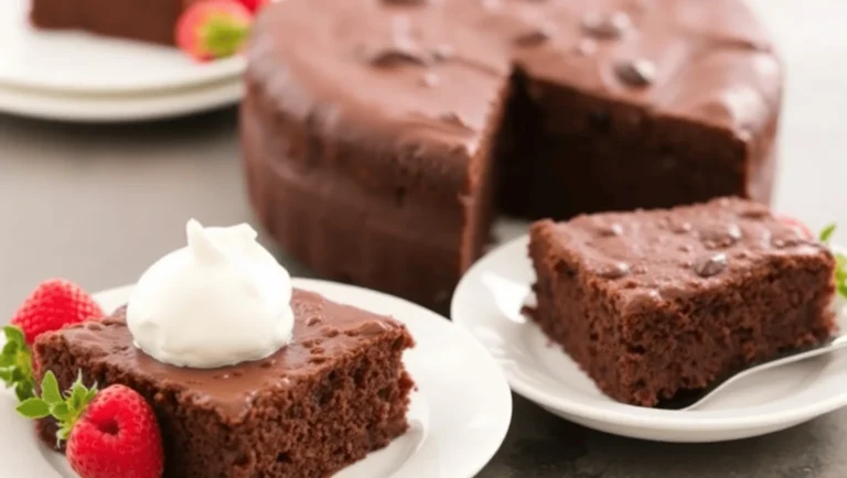 Easy Chocolate Mayonnaise Cake with rich chocolate frosting and a moist texture.