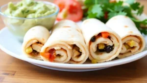 Delicious Taco Pinwheels recipe arranged on a platter, ready to serve at a party.