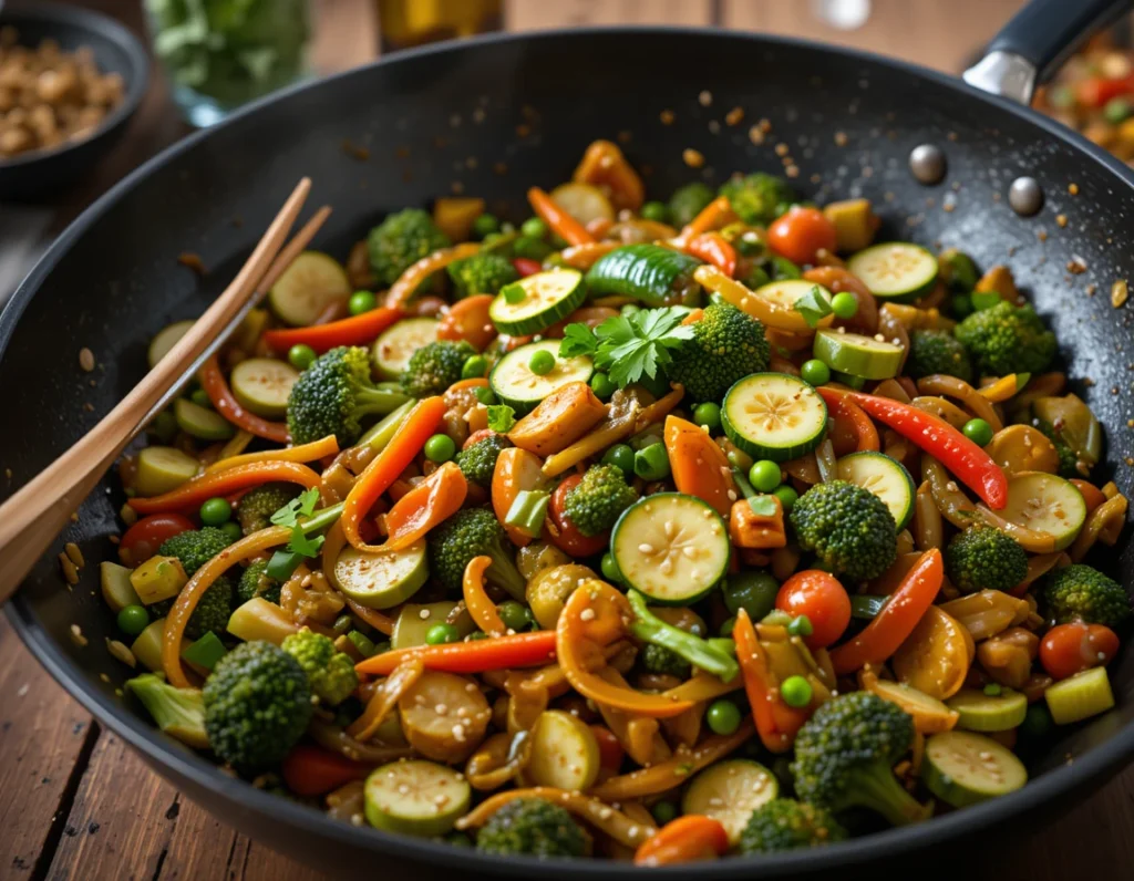 Vegetable Stir Fry Recipe with Zucchini and Broccoli